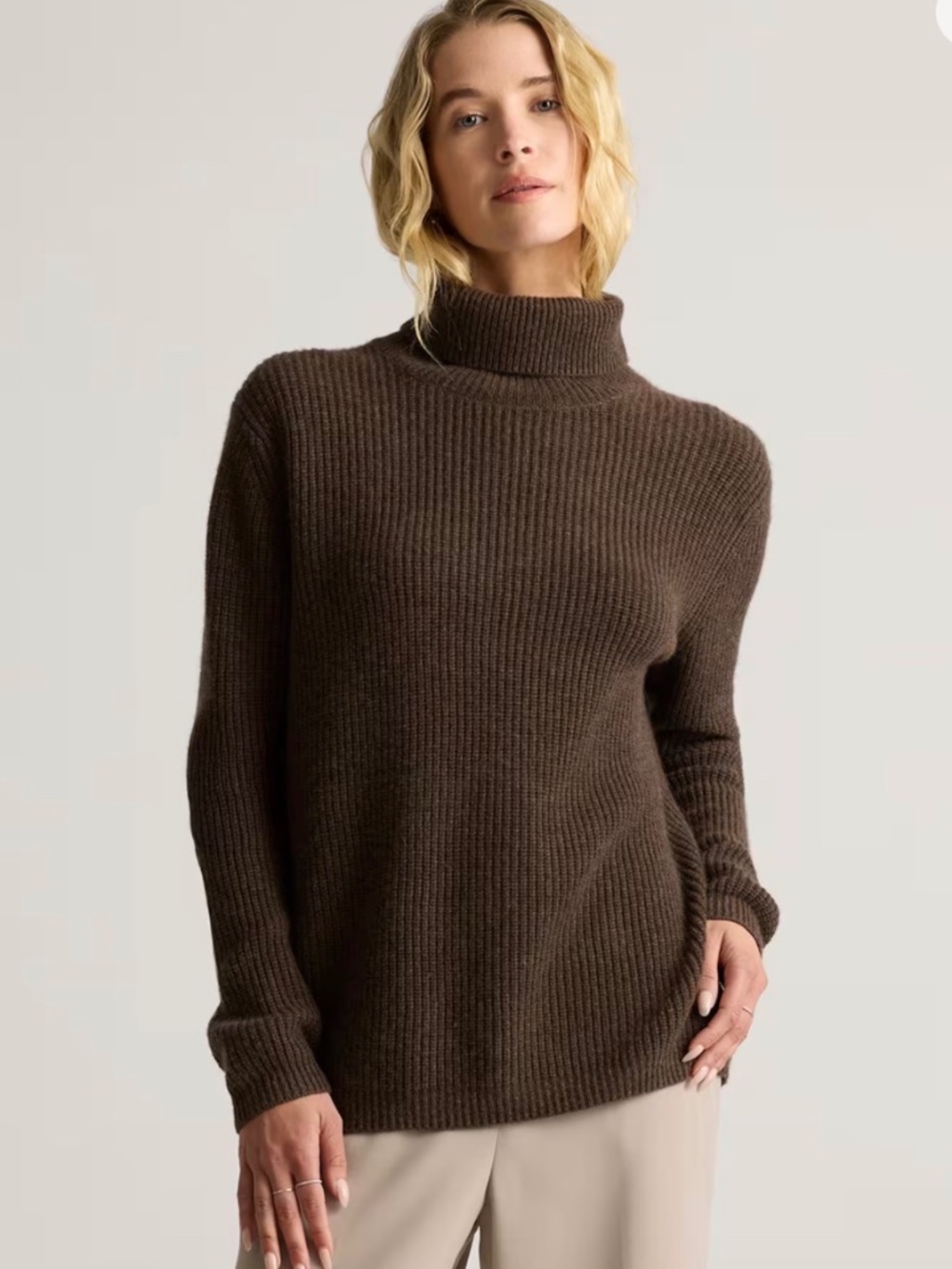 Quince 100% Mongolian Cashmere Turtleneck Sweater, XL